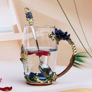 Handgemachte Emaille Kaffeetasse Kristallbecher Milch Zitrone Blumentee Tasse Hochwertiges Glas Trinkgeschirr Geschenk Paar Tasse Für Liebhaber Hochzeit