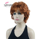 StrongBeauty Short Wig Soft Tousled Curls Blonde Highlights Full Synthetic Wigs COLOUR CHOICES
