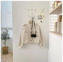 2020 Autumn Winter Short Coats Outerwear Long Sleeve Cute Fashion Solid Single Breasted Button Crop Korean Short Jackets 9020