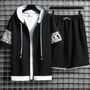 2021 Men's Sets Korean Fashion Tracksuit Men Streetwear Men's Clothing Two Piece Set Summer Casual Hooded Tops+Sport Shorts Suit