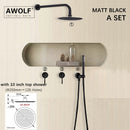 Bathroom Shower Set Brushed Rose Gold Simplicity Solid Brass Shower Faucet Shower Bath Mixer Tap Black And Chrome Color AH3023
