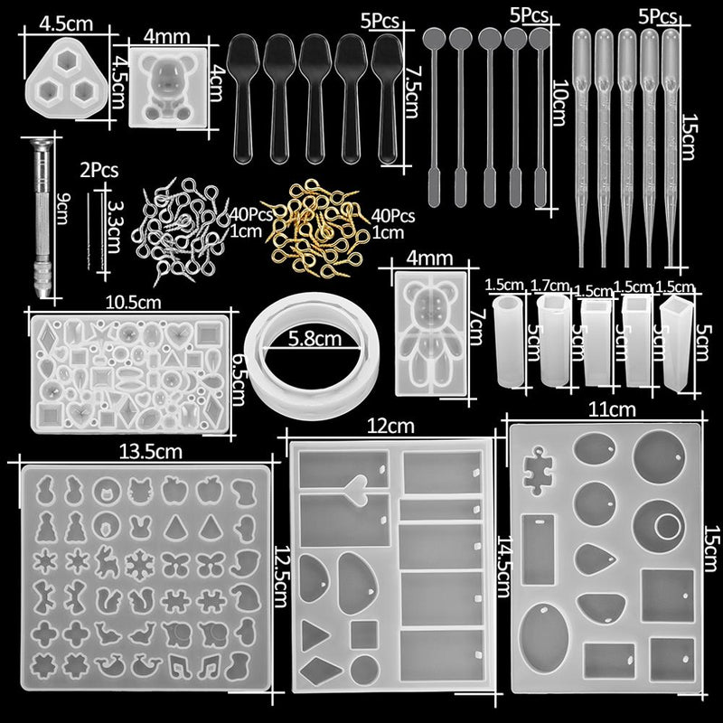 1 Set Mixed Style Silicone Epoxy Resin Casting Molds UV Tool Set For DIY Pendant Jewelry Making Finding Accessories Supplies