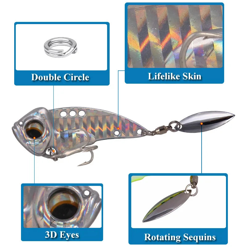 Vib Metal Bait Fishing Lure Whopper Bass Fishing Weights 8.5g Jig Trout Lure Saltwater Lures Articulos De Pesca Isca Artificial