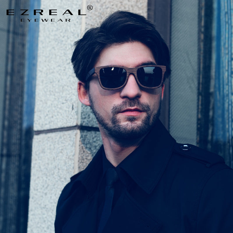 EZREAL Natural Polarized Wooden Sunglasses Men Bamboo Sun Glasses Women Brand Designer Original Wood Glasses With Wooden Box