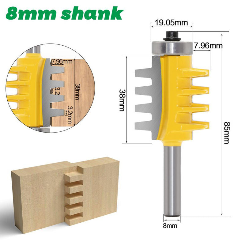 8mm,6mm,1/4 inc Shank Rail Reversible Finger Joint Glue Router Bit Cone Tenon Woodwork Cutter Power Tools Wood Router Cutter