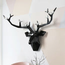 Deer Head 3d Wall Decor Resin Statue Christmas ornaments Accessories Living Room Wall Statue Sculpture Mordern Art Animal Head