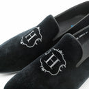 Hanmce 2025 New Design Fashion Velvet Material Slip On Luxury Hand Made Smoking Men Shoes