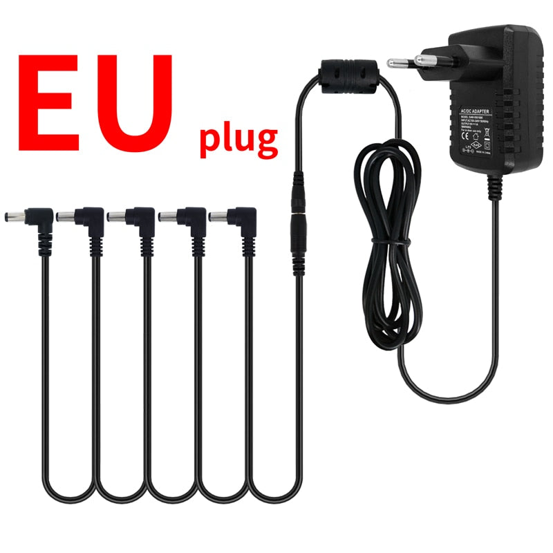 5 Way Electric Guitar Effect Pedal Power Supply Accessories Cables Adapter Daisy Chain Wire Pro 9V DC 1A US EU UK JP AU Plug Pod