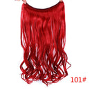 Allaosify 22 inches Clip on Wire Fish Line Hair Extensions Secret Invisible Wire One Piece for Ombre Hair Synthetic Hairpiece