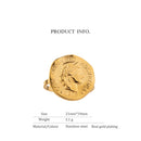 Yhpup Statement Face Portrait Pattern Ring Stainless Steel Jewelry Simple Punk Metal Texture Geometric 18 K бижутерия Gift