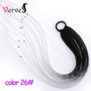 Synthetic 24 inch Ponytail Hairpiece With Rubber Band Hair Ring Chignon Crochet Braid Hair Ponytail Hair Extension Pink,Rainbow