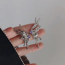 2023 New Y2K Aesthetic Punk Style Liquid Butterfly Earring for Woman Cool Metal Butterfly Earrings Jewelry Wholesale