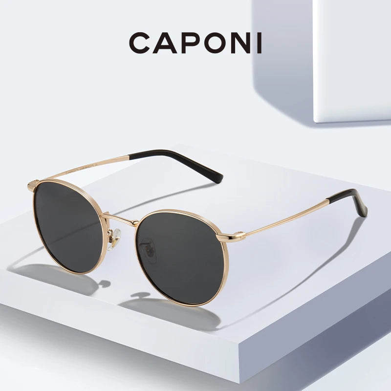 CAPONI Round Women Sunglasses Polarized Anti-UV Ray Muti Colors New Trending Branded Shades For Female Oculos de sol CP1871