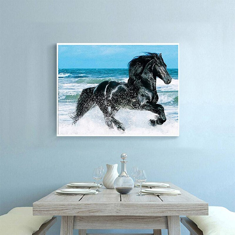 diamond embroidery horse animals photo 3d crystal diamond painting beach full round new arrivals diamond mosaic sale