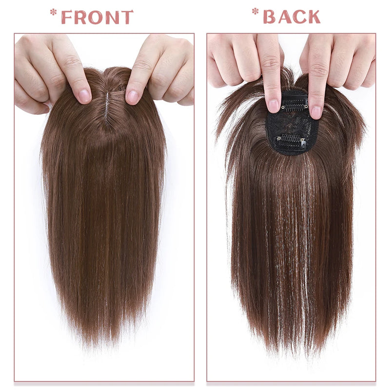 S-noilite Synthetic Clip In One Piece Hair Extension Black Brown Clip In Hairpieces With Bangs For Woman Natural Fake False Hair