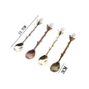 Vintage Coffee Spoon Forest Branch Leaves Cute Teaspoon Crystal Milk Spoon Ice-Cream Sugar Cake Spoon Kitchen Accessories