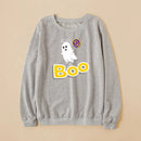 NASHAKAITE Mom And Daughter Equal Halloween Cartoon Ghost Printed Family Sweater Mommy And Me Clothes Family Matching Clothes