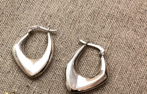 Silvology 925 Sterling Silver Irregular Big Earrings for Women Nordic Style Minimalist Earrings Party Luxury Jewelry Designers