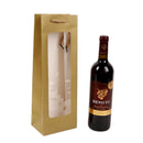 Sichtbare Weinbeutel, feste Papiertüten, weiße Papiertüte mit Klarsichtfenster für Wein-, Blumen-, Geschenkverpackung, Party-, Festival-Geschenkverpackung