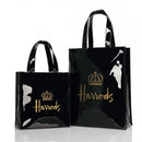 Princess Crown Print PVC Wiederverwendbare Einkaufstasche für Damen Umweltfreundliche Sommer-Tragetasche Strandtasche Große lässige Damentasche für die Arbeit