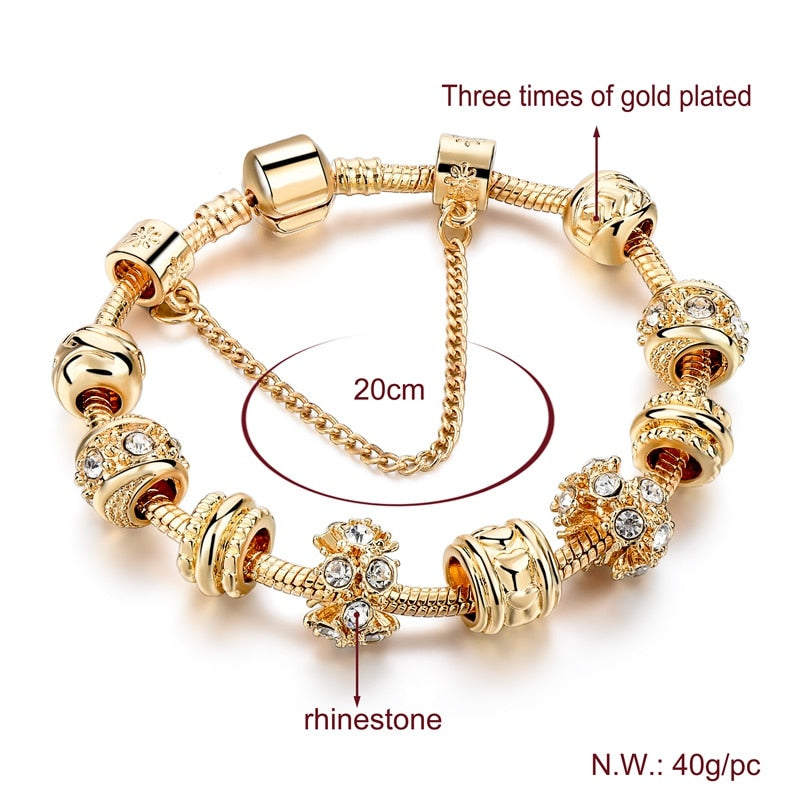 2020 Wholesale INS gold flower bead Bracelets&amp;Bangles For Women Pulseira Feminina Charm Crystal Jewelry Trendy Bracelet BT200303