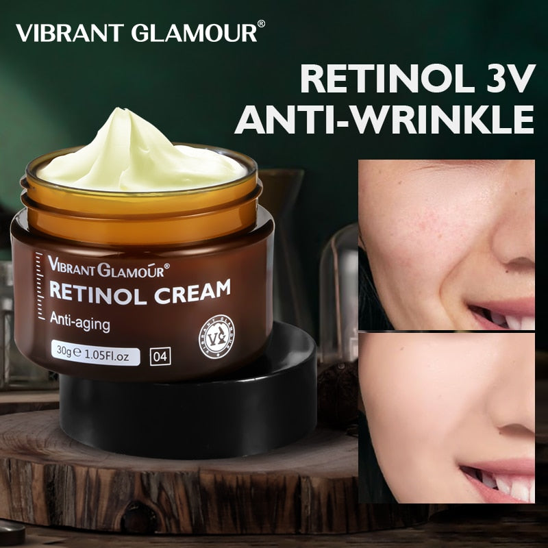 VIBRANT GLAMOUR Retinol Face Cream Anti-Aging Remove Wrinkle Firming Lifting Whitening Brightening Moisturizing Facial Skin Care