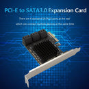 SATA PCIe Adapter 4 Ports /6 Port SATA III to PCI Express 3.0 X1 Controller Expansion Card compatible with PCI-E X4/X8/X16 6Gbps