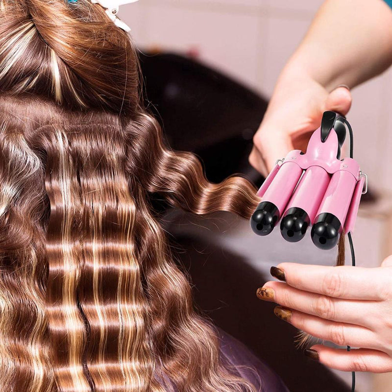 Triple Barrel Hair Curler Professional Tourmaline Ceramic Curling Iron Auto Perm Splint Hair Styling Tools Wave Wand