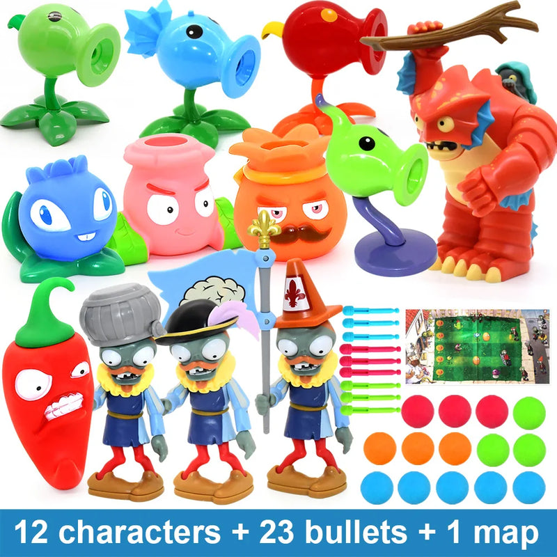 PLANTS VS ZOMBIES 2 PVZ Toys Complete Set Of Boys Anime Figure Combat gyro Children's Dolls Kids Birthday Toy Gifts