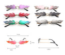 2022 Neue Mode Feuer Flamme Sonnenbrille Damen Herren Marken-Design Randlose Wellen-Brille Luxus Trend Schmale Sonnenbrille Streetwear