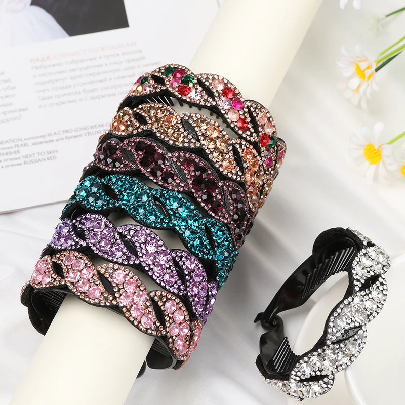 Fashion Hair Bun Maker Holder Hairpin Rhinestone Deft Hair Claw Clamps Hairband Strong Bun Must-have Tool Hair Accessories