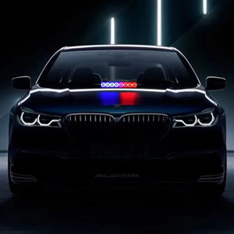 New 8LED 12V Car LED Strobe Light Truck Emergency Flasher Dash Strobe Warning Light Day Running Flash Led Police Lights Red/Blue