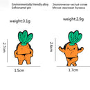 Bodybuilding Carrot Lapel Pin T-back Big muscle Orange vegetables Cartoon carrot Enamel Brooch Bag hat punk Badge Gifts