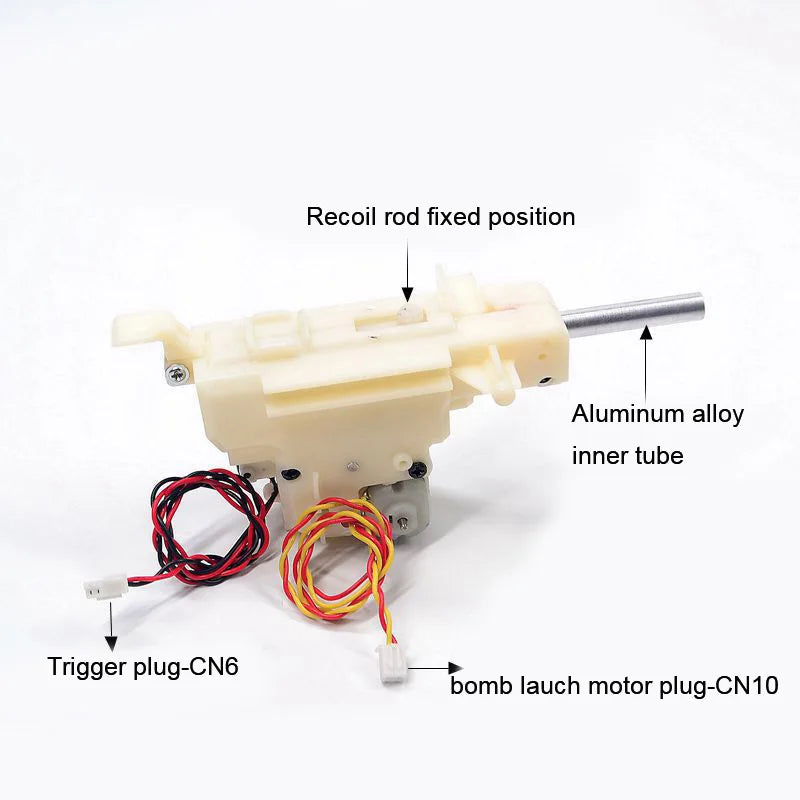 Henglong 1/16 Remote Control Tank Accessories Bombing Gearbox Recoil BB Bomb Lauch System Motor + Aluminum Alloy Inner Barrel