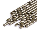 10Pcs 1/1.5/2/2.5/3/3.2/3.5/4/4.5/5mm M35 Round Shank HSS-Co Cobalt Twist Drill Spiral Drill Bit