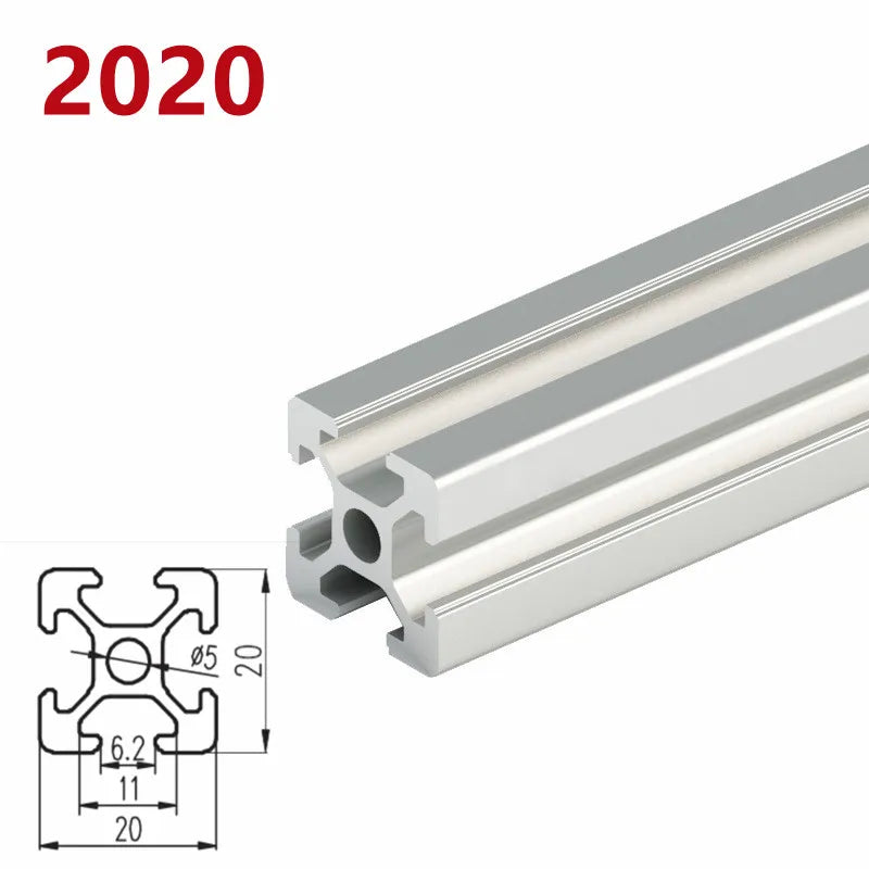 1/2pcs/lot 2020 2040 2060 2080 20100 Aluminum Profile Extrusion 100mm-500mm Length Linear Rail For DIY 3D Printer Workbench CNC