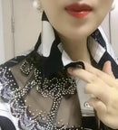 Long-sleeved Female Bottoming Shirts Women's Spring Summer Foreign Hot Drill Lace Stitching Chiffon Shirt Floral Mesh Top Blouse