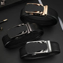 CEXIKA Men Automatic Buckle Belt Custom Engraved Name Logo Genuine Leather Waist Belts for Jeans Father's Day Personalized Gift