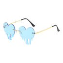 Fashion Tropfendes Herz Sonnenbrille Persönlichkeit Party Brille Rahmenlos