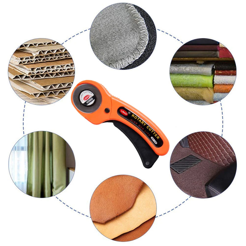 45mm Patchwork Roller Wheel Knife Cloth Cutting Knife Leather Paper Fabric Craft Fabrics Rotary Cutter DIY Sewing Accessories