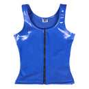 Wet Look Faux Latex PVC Shiny Crop Tank Bustier Top Gothic Women Sleeveless Sexy Tops Croptop Cropped Streetwear Vest Clubwear