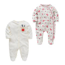 2pcs/lot baby rompers Baby Girl Clothes Full Sleeve 100%Cotton Cartoon Print Overalls Newborn Baby Footies Toddler Jumpsuit