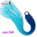 Synthetic 24 inch Ponytail Hairpiece With Rubber Band Hair Ring Chignon Crochet Braid Hair Ponytail Hair Extension Pink,Rainbow