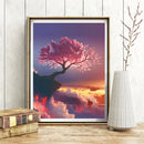 HUACAN Vollquadratische 5D DIY Diamantmalerei Sakura-Baum Vulkan Diamant Stickerei Landschaft Kreuzstich Strass Mosaik