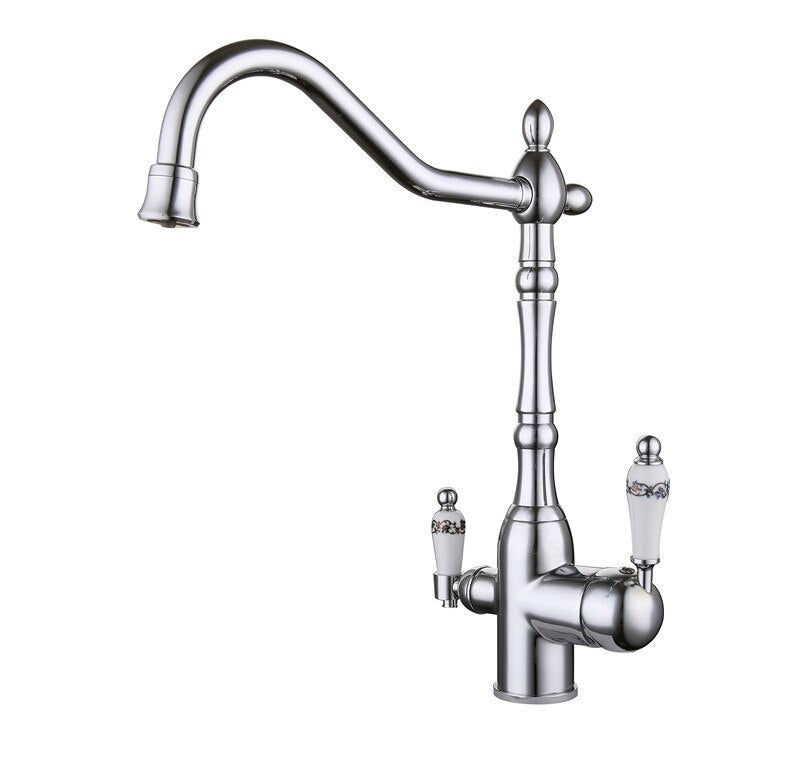 Rolya Victoria Antique Bronze/Gold/ORB 3-in-1 Kitchen Faucet Purified Water 3 Way Kitchen Tap Oil Rubbed Bronze