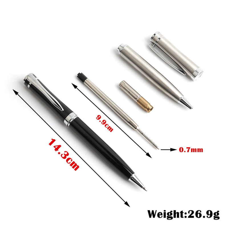 1Pcs Genkky Office Ballpoint Pen Stainless Steel Material Rotating Style Ball Pens For School Office Gift Stationery Supplies