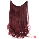 Allaosify 22 inches Clip on Wire Fish Line Hair Extensions Secret Invisible Wire One Piece for Ombre Hair Synthetic Hairpiece