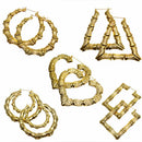 Punk Gold Sliver Color Bamboo Hoop Earrings For Women Geometric Big Round Circle Bamboo Earings Bijoux Hip Hop Party Jewelry