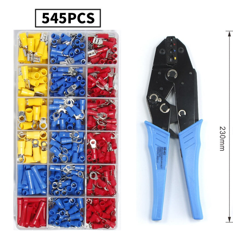 Assorted Insulated Fork U-type Set Terminals Connectors HS-40J EUROP STYLE Ratchet Pliers Pre-Insulated Terminal wire stripper