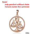 Tierkreiszeichen 12 Konstellation Anhänger Halskette 585 Roségold Farbe Horoskop Halskette Herren Kette Geschenk Modeschmuck GPM21